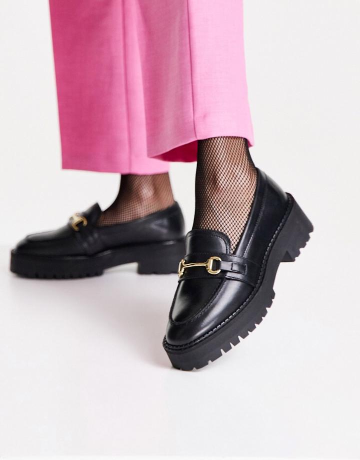 & Other Stories Leather Chunky Sole Loafers In Black