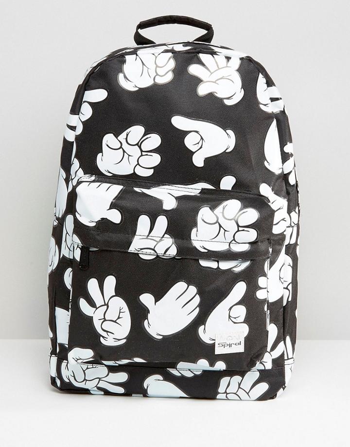 Spiral Signs Backpack In Black - Black