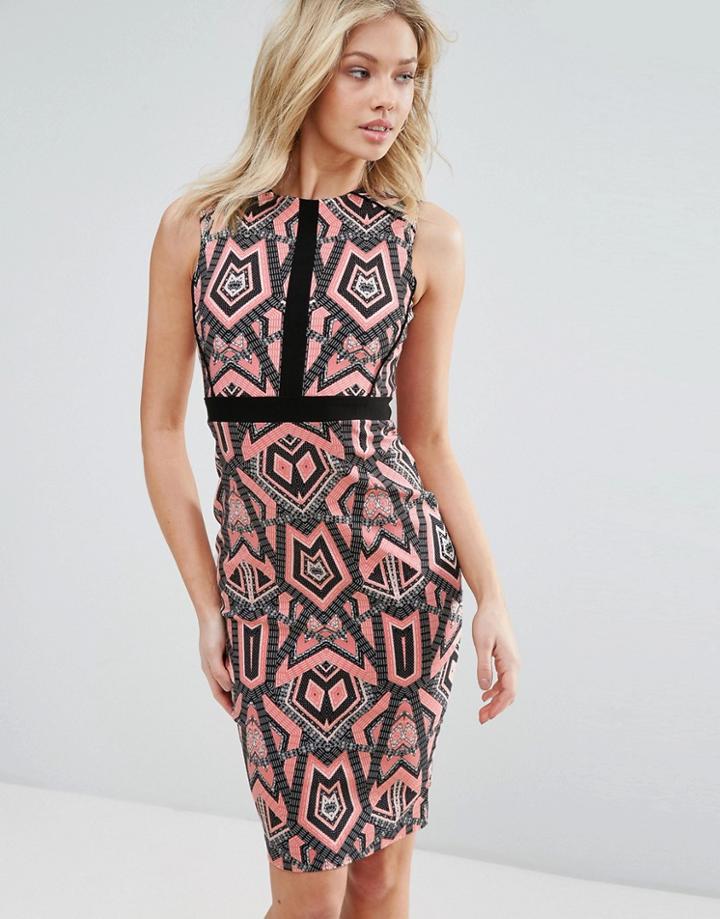Vesper Graphic Print Midi Dress - Multi