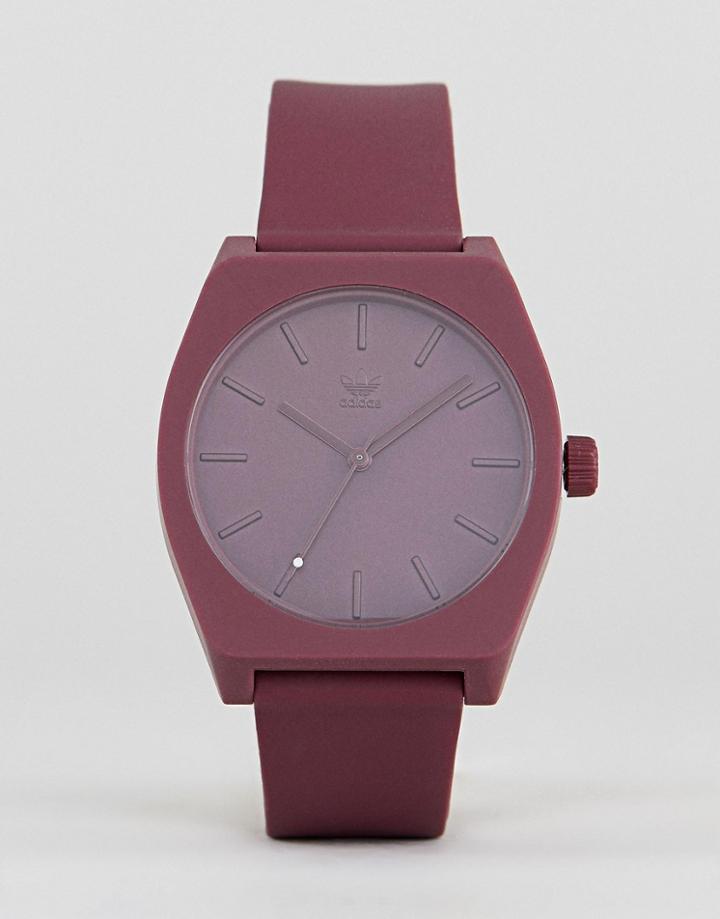 Adidas Z10 Process Silicone Watch In Burgundy - Red