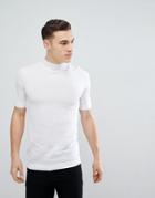 Asos Muscle Fit Turtleneck T-shirt In White - White