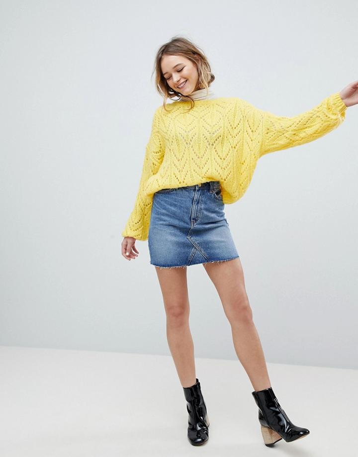 Monki Denim Skirt - Blue