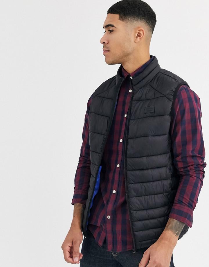 Jack & Jones Essentials Vest With Stand Collar-black