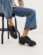 Raid Haley Black Chunky Lace Up Shoes With White Stitching - Black