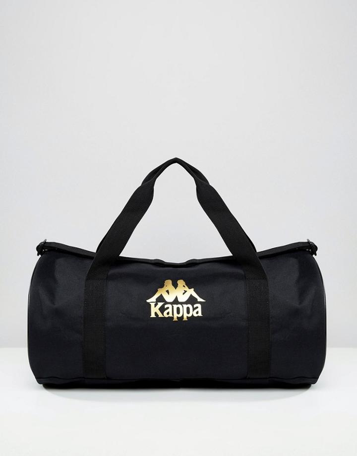 Kappa Roll Bag With Logo Taping In Black - Black