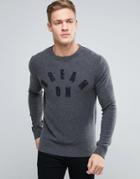Sisley Crew Neck Dream On Knitted Sweater In Cashmere Mix - Gray