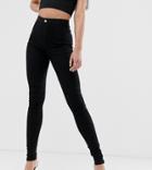 Missguided Tall Vice High Waisted Super Stretch Skinny Jean In Black - Black