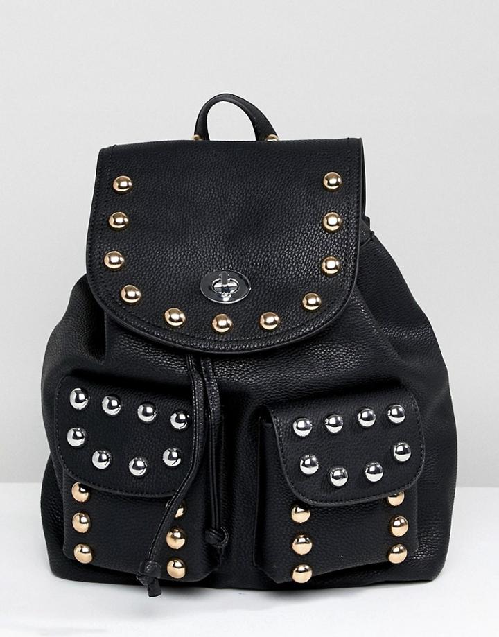 Park Lane Western Studded Backpack - Black