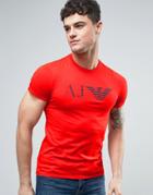 Armani Jeans Eagle Logo T-shirt Slim Fit In Red - Red