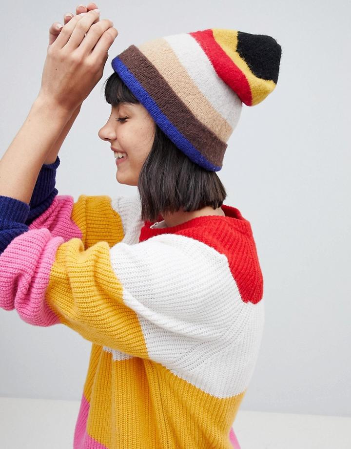 Mads Norgaard Fleece Striped Beanie - Multi