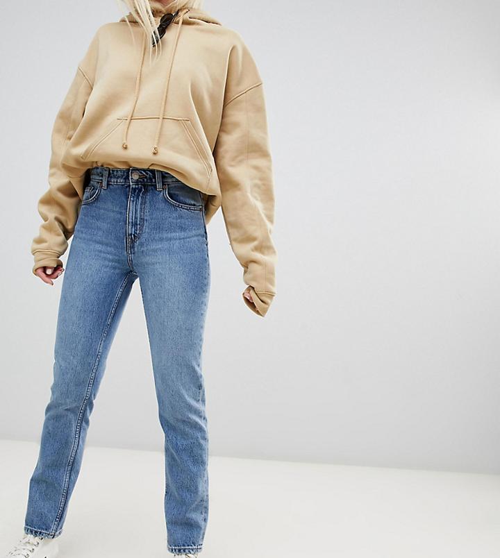 Weekday Seattle High Waist Mom Jeans With Organic Cotton In San Fran Blue