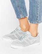 Gola Harrier Pale Gray Perforated Suede Sneakers - Gray