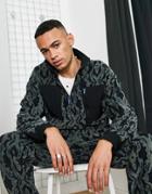 Crooked Tongues Fleece Camo Patch Half Zip Sweatshirt In Multi - Part Of A Set