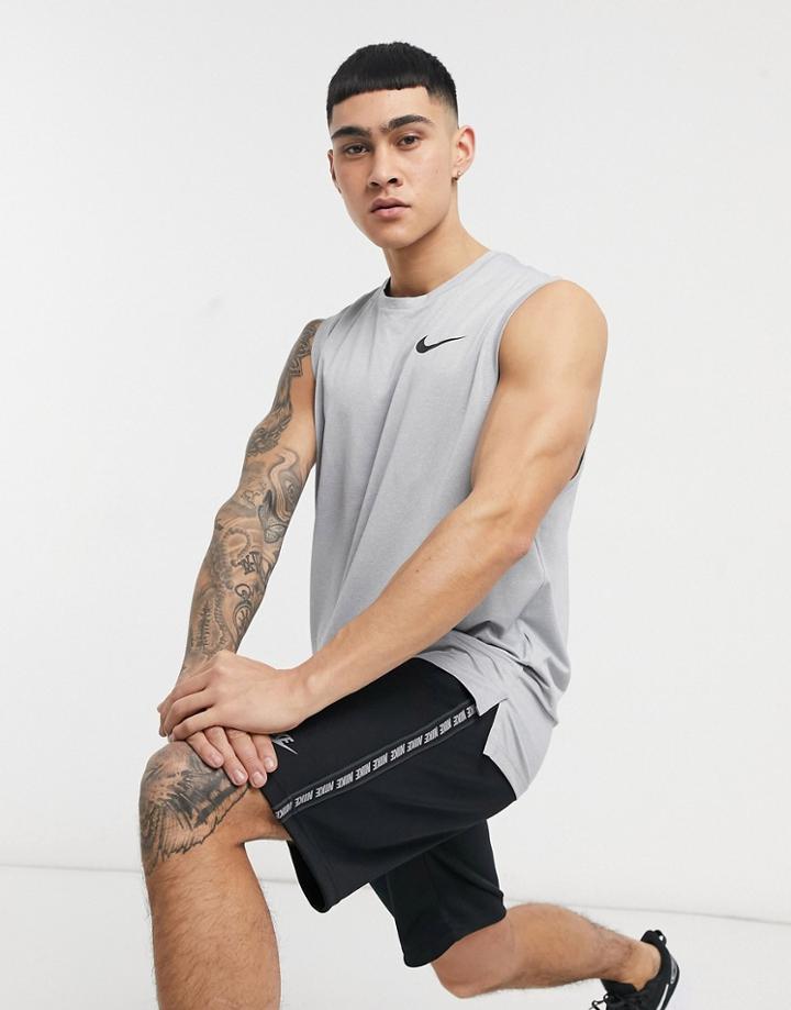 Nike Training Hyper Dry Tank In Gray-grey