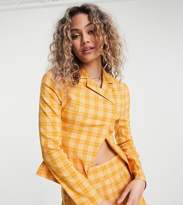 Collusion Slim Blazer In Check - Part Of A Set-multi