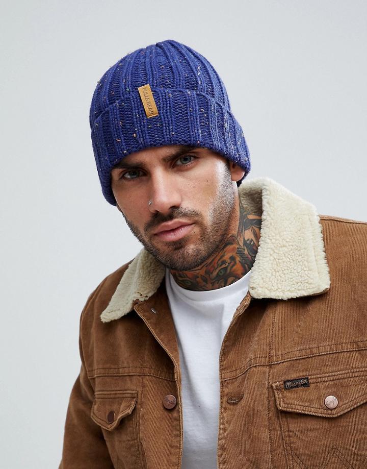 Pull & Bear Nep Beanie In Blue - Blue