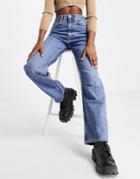 Weekday Float Organic Cotton High Waist Mom Jeans In Harper Blue-blues