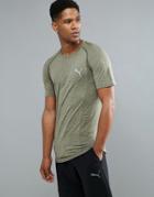 Puma Running Evoknit T-shirt In Khaki 59063214 - Green