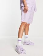 Crocs Classic Shoe In Lavender Marble-purple