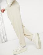 Asos Design Oversized Sweatpants In Jumbo Waffle With Pleat Details-neutral