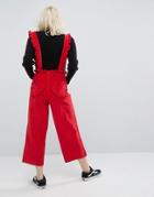 Lazy Oaf Frilly Suspender Overall Pants - Red