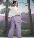 Asos Design Curve Pull On Pants With Hammer Loop In Lilac Cord-purple