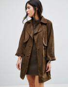 Love & Other Things Lightweight Trench - Green