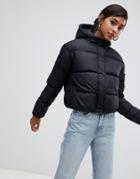 Brave Soul Karen Padded Jacket With Hood - Black