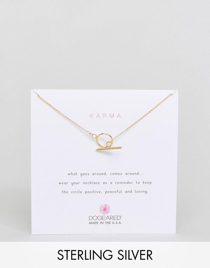 Dogeared Gold Plated Karma Toggle Reminder Necklace - Gold