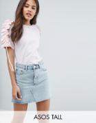 Asos Tall T-shirt With Ruffle & Drawstring Sleeve Detail - White