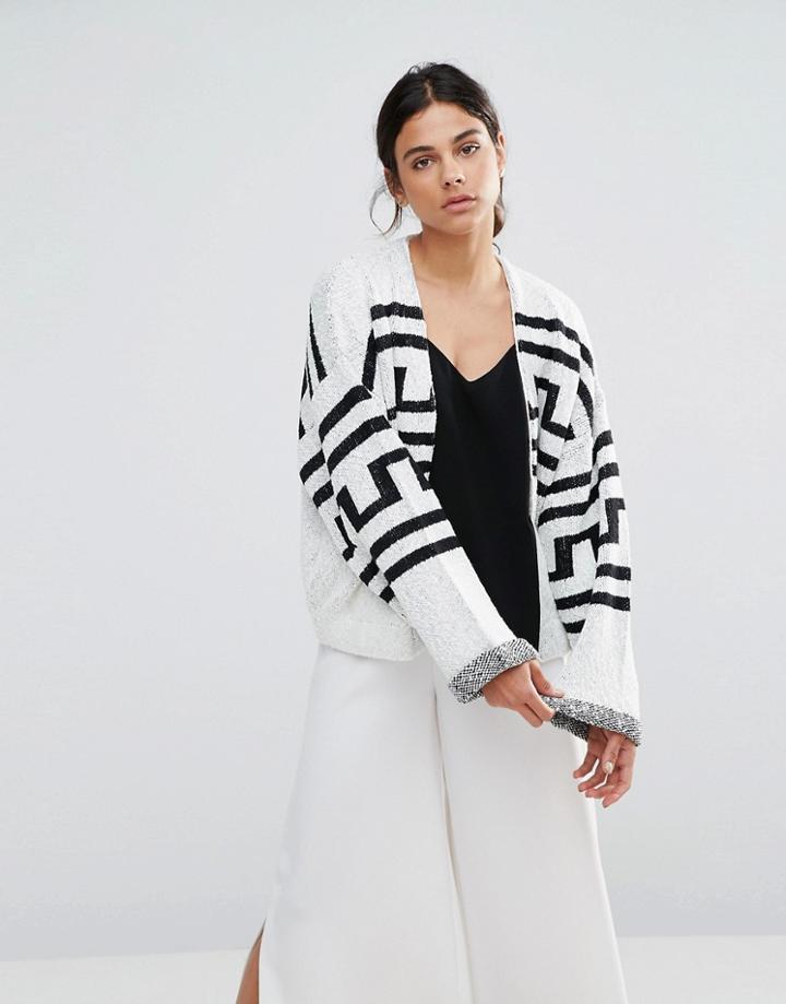 Native Youth Knit Bomber Cardigan - Black
