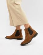 Selected Femme Leather Chelsea Boots-brown