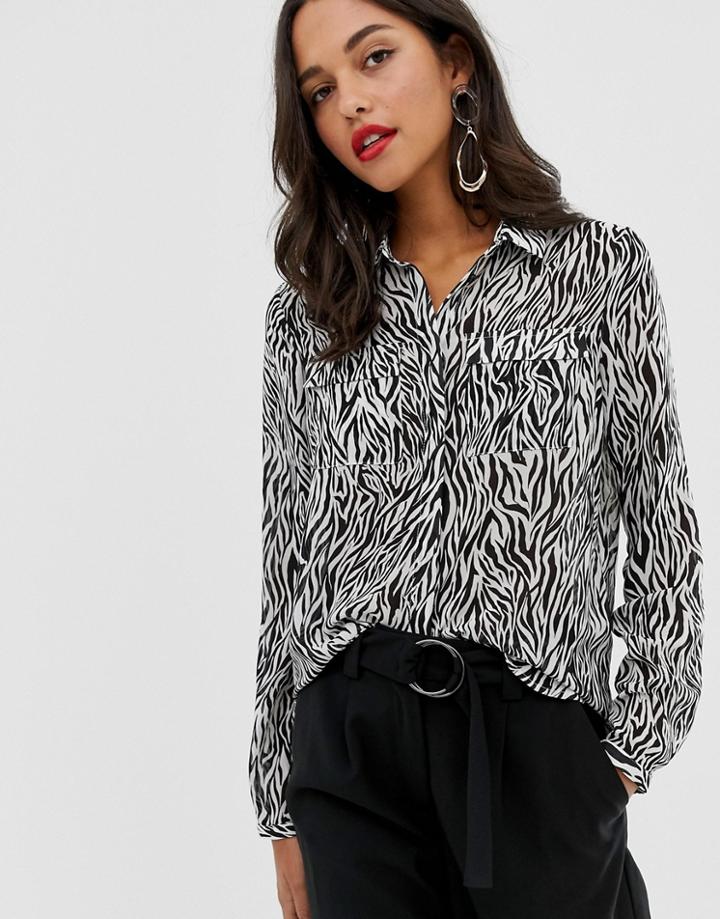 Vila Zebra Print Shirt-multi