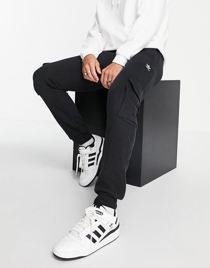 Adidas Originals Essentials Cargo Joggers In Black