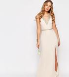 Tfnc Wedding V Front Embellished Strap Maxi Dress - Pink
