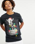 Jack & Jones Originals Holidays T-shirt With Arrest Graphic - Black