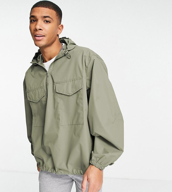 New Look Overhead Utility Jacket In Khaki-green