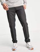 Asos Design Slim Dressy Pants In Charcoal-grey