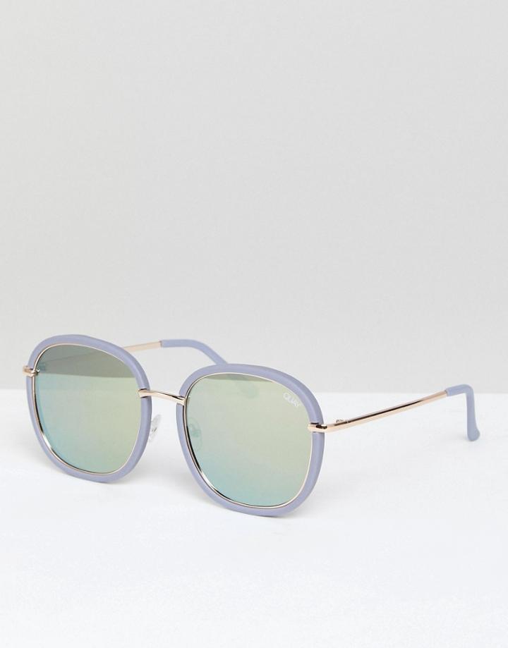 Quay Australia Dreamy Ways Round Sunglasses In Lilac - Purple