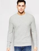 Farah Sweater With Waffle Knit Regular Fit - Gray