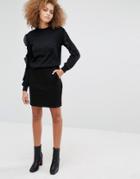 Warehouse Clean Denim Mini Skirt - Black