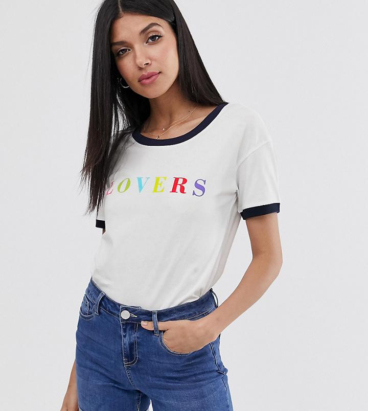 Noisy May Tall Dreamer Ringer T-shirt - White