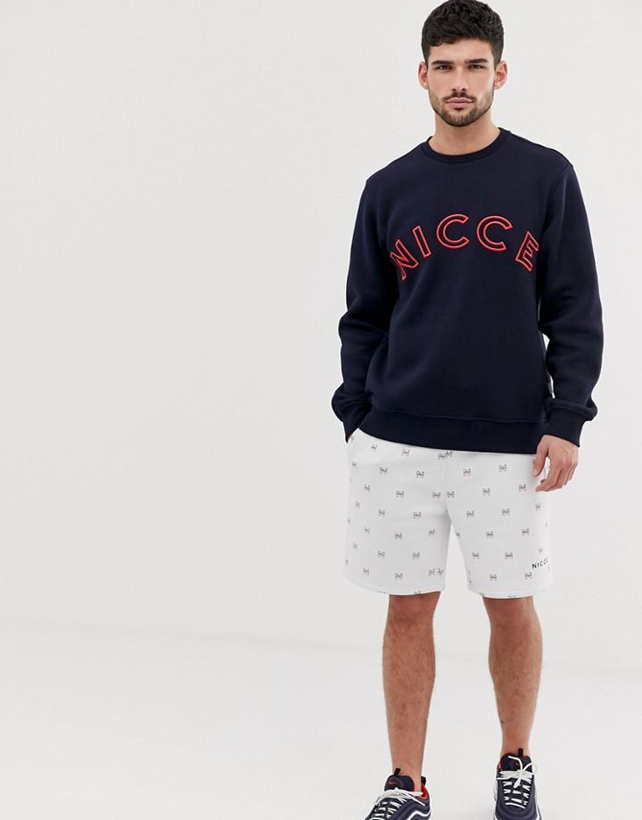 Nicce Sweatshirt With Large Logo In Navy