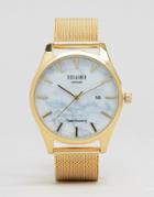 Reclaimed Vintage Marble Mesh Watch In Gold - Gold