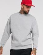Asos Design Oversized Sweatshirt In Gray Marl
