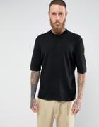 Kiomi Drop Shoulder T-shirt In Heavy Cotton - Black