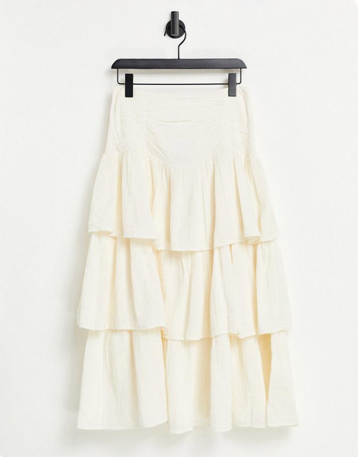 Free People Cant Stop The Spring Tiered Midi Skirt-multi