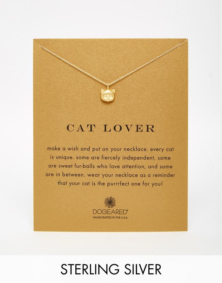 Dogeared Gold Plated Cat Lover Reminder Necklace - Gold