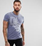 Diesel Logo Burnout T-shirt - Blue