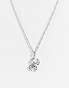 Topshop Spider Pendant Necklace In Silver